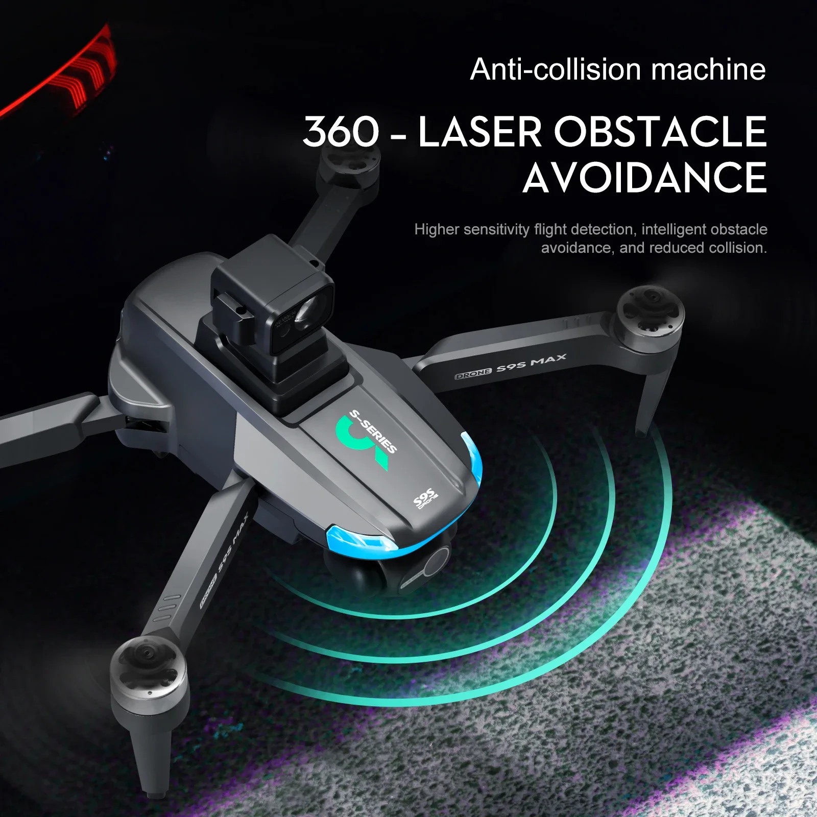 Novo s9s max mini drone 4k 2 e - Drone Racing Camera avaliação e preço